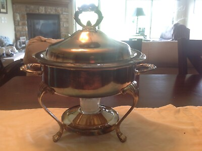 vintage buffet dish warmer serving silver plated bowl container Watterson Family $99.00