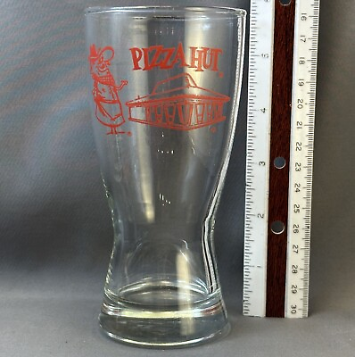 #ad Vintage Collectible Pizza Hut Glass “Pizza Pete” Libbey 8 oz 70#x27;s Beer Soda $38.75