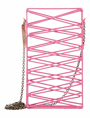 #ad Anndra Neen Crossbody Cell phone mobile Bag Pink Metal Brass Hardware Open $99.19