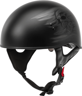 #ad Gmax HH 65 Matte Black Ritual Naked Motorcycle Half Helmet Adult Sizes XS 2XL $44.99