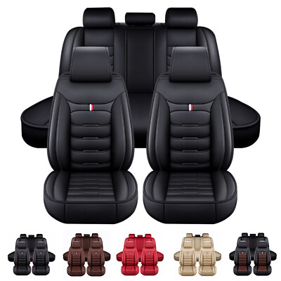 Leatherette Front Car Seat Covers Full Set Cushion Protector Universal 4 Season $79.99