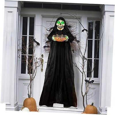 #ad 71” Halloween Hanging Animated Skeleton Ghost Decoration with Sound Activated $79.45