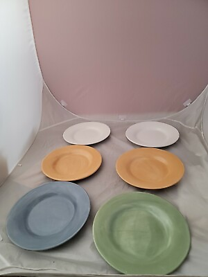 #ad 6 Pottery Barn Sausalito 12quot; Dinner Plates Multiple Colors $39.20