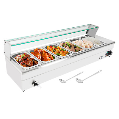 Bain Marie Food Warmer 6 Pan Stainelss Steel Commercial Catering Food Holder US $259.00