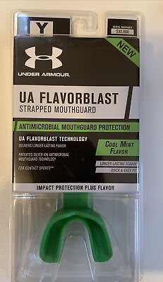 #ad Under Armour Flavorblast cool mint Youth 11 Strapped Mouthguard Green $9.99