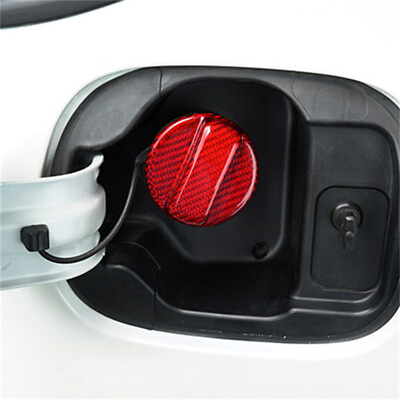 #ad #ad Bright Red Carbon Fiber Car Fuel Tank Cap Decoration For Honda Accord Civic CRV $24.26