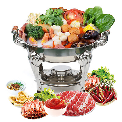#ad 201 Stainless Steel Silver Round Classic Chafing Dish For Weddings Buffets $58.90