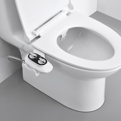 Bidet Toilet Seat Attachment Fresh Water Spray Kit Dual Nozzle Non Electric $28.79