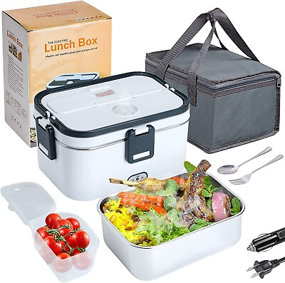 #ad 110V Electric Heating Lunch Box Portable for Car Office Food Warmer Container $25.99