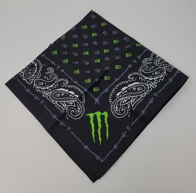 #ad #ad Monster Energy 21quot; Bandana with Monster Pattern NEW $12.99