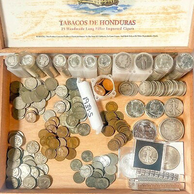 #ad Cigar Box Mixed U.S. Coin Lot Vintage LIQUIDATION SALE $37.99