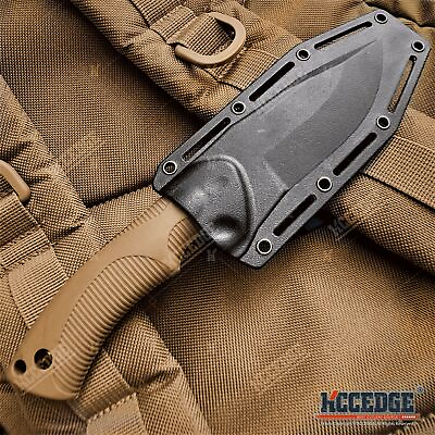 9quot; Tactical Knife FIXED BLADE KNIFE w Kydex Sheath Coyote Brown Survival Knife $14.23
