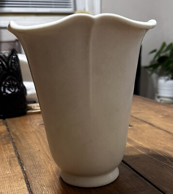 ROOKWOOD Pottery Cream Color VASE Collectible Stamped amp; marked #6314 W Logo $75.00