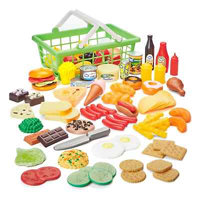 Kid Connection Play Food Set 100 Pieces Fake Food Kids Food Basket Free Ship $17.88