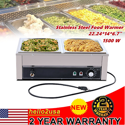#ad 22.24*14*6.7 In Commercial 201 Stainless Steel Food Warmer Heat Preservation Pan $96.90