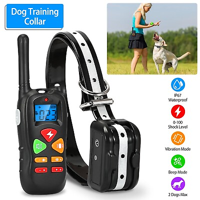 Waterproof Dog Shock Collar With Remote Electric for Large 1640ft Pet Training $32.13