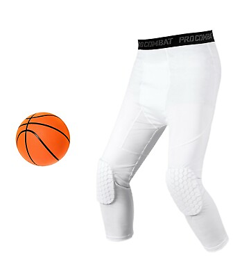 Youth Basketball Pants with Knee Pads 3 4 Capri Compression Pants for 4 16 yrs $25.99