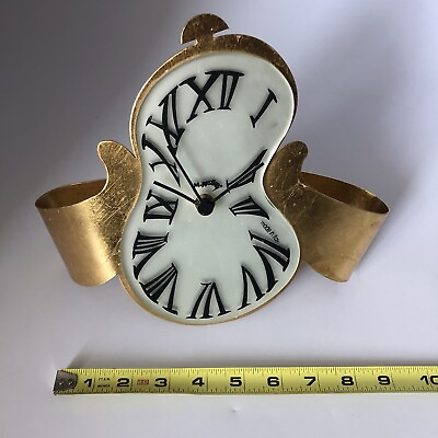 Arti amp; Mestieri Design Roman Numeral Clock Gold Tone Rare Unique Tested Works VT $280.00