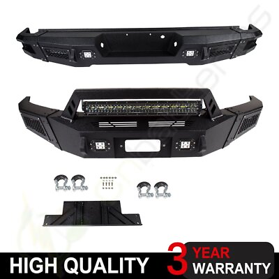 #ad #ad Front Rear Bumper Full Guard w LED Lights D rings for 2014 2019 Toyota Tundra $468.92