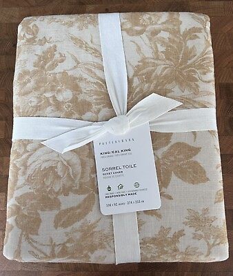 POTTERY BARN Sorrel Toile Cotton King Cal King Duvet Cover NEW With Tags $99.00