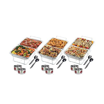 #ad Sterno Party Pack Disposable Aluminum Chafing Dish Buffet Set with Green Cann... $78.97