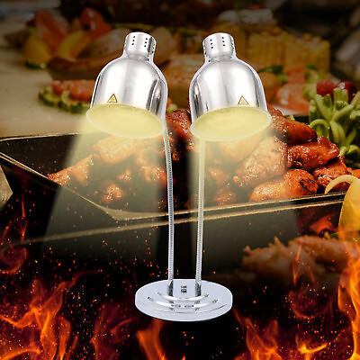 #ad W 2 Bulbs 250WDouble Head Tabletop Food Heat Light Buffet Food Warmer Light $188.53