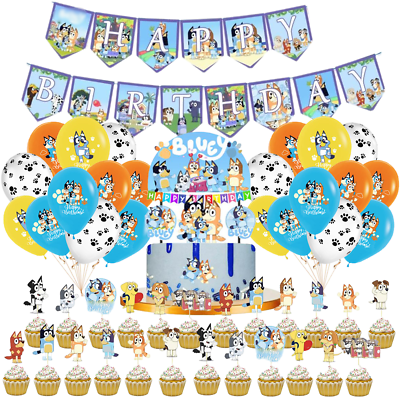 BLUEY AND BINGO cupcake topper Banner Party Decoration gift BALLOON favor box $13.99