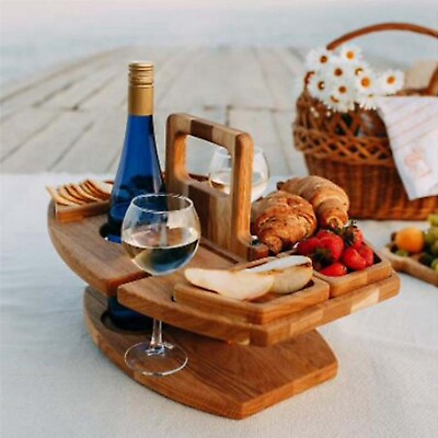 #ad Outdoor Disassembly Portable Table Leisure Table Fruit Table Wine Rack $45.71