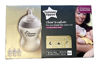 Tommee Tippee Closer to Nature Baby Bottle Flow 9 Ounce 3 Count $10.00