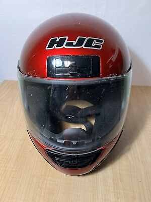 #ad HJC Helmet CS 12 dark redclear shieldfull faceno cracks or torn S:XL $39.00