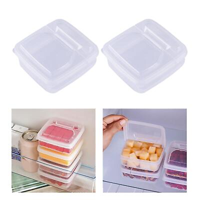 #ad 2 Pieces Portable Refrigerator Container with Flip Lid Food Safe Freezer Drawers $10.48