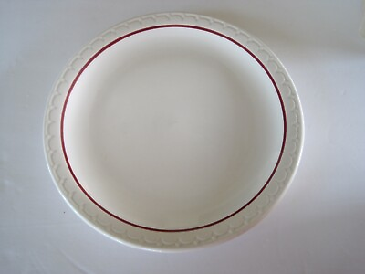 #ad Syracuse Creamy White w Red Detailed Edge Plate Restaurant Quality 9quot; $9.97