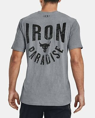 Under Armour Project Rock Iron Paradise Men’s T Shirt Training Gray #188 035 $24.99