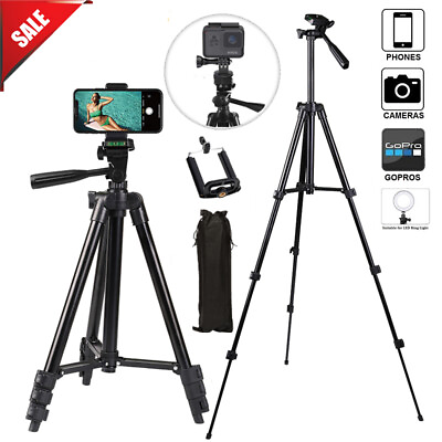 Universal Camera Tripod Stand Holder Mount for iPhone Samsung Cell Phone w Bag $12.66