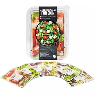 #ad FarmSkin Face Masks Superfood Salad for Skin 7 Pack Biodegradable Coconut Tomato $19.99
