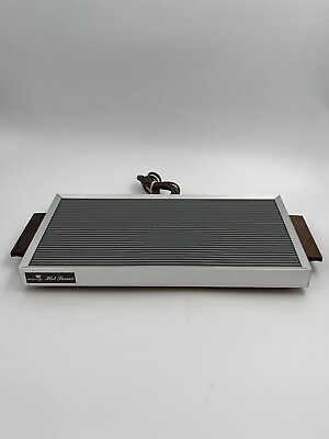 Vintage Broil King 1418 Electric Tray Food Warming Tray Hot Plate Gray Stripes $44.99