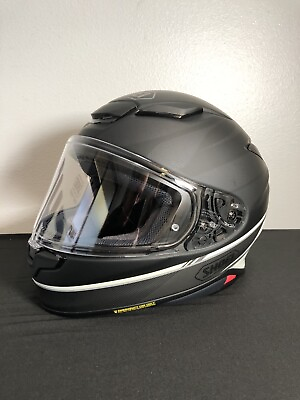 #ad Shoei RF 1400 Nocturne Motorcycle Helmet Black White Size Large $550.00