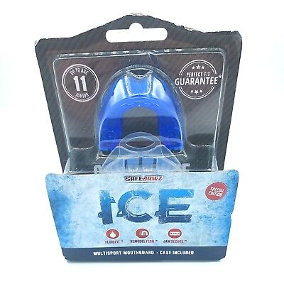 SAFEJAWZ Mouthguard Slim Fit Junior Mouth Adult UP TO 11 Years Ice $14.91