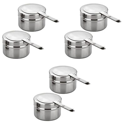 #ad #ad 6Pack Stainless Steel Fuel Holders Chafing Fuel Holders with Cover Fuel Hol... $41.27
