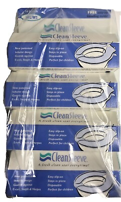 4 PACK CleanSleeve Plastic Toilet Seat Cover Wrap Protection from Public Toilets $8.00