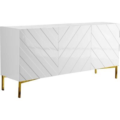 #ad #ad Meridian Furniture Collette Solid Wood Sideboard Buffet in White Lacquer $1048.48