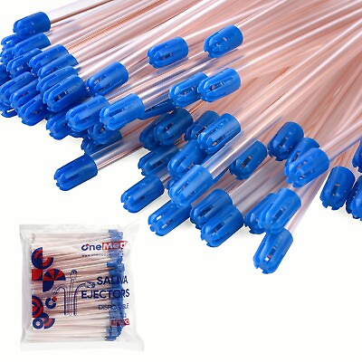 #ad #ad 1000 10 Bags CLEAR BLUE Disposable Dental Saliva Ejector Evacuation Suction Tips $40.12