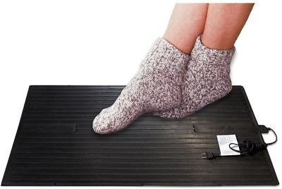 #ad Electric Foot Warmer Floor Mat Heated Rest Cold Feet Waterproof Rubber 90 Watt $55.86