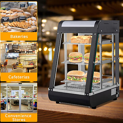 #ad #ad 3 Tiers Electric Egg Tart Food Display Case Pizza Dessert Warmer Display Cabinet $205.00