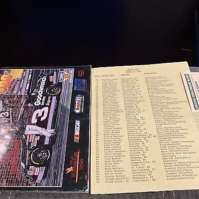 #ad #ad Food City 500 March 31 1996 NASCAR Program w Starting Line Up Sheet amp; Coupon $8.99