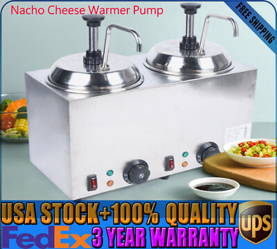 #ad Electric Warmer Dispenser Pump Cheese Sauce Condiment Melter 2 Pump 1600W $279.18
