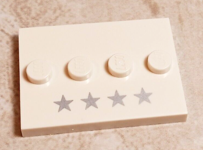#ad New LEGO Silver Star Stand Printed White Plate Holiday SUPER STAR Display $3.99