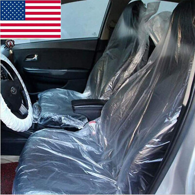 Universal Car Disposable Plastic Seat Covers Auto Cushion Cover Waterproof USA $13.29