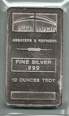 #ad 10 oz .999 Fine Silver NTR Metals Bar $303.60
