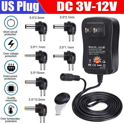 #ad #ad Universal AC to DC Adjustable Power Adapter Supply Charger for Electronics New $8.89